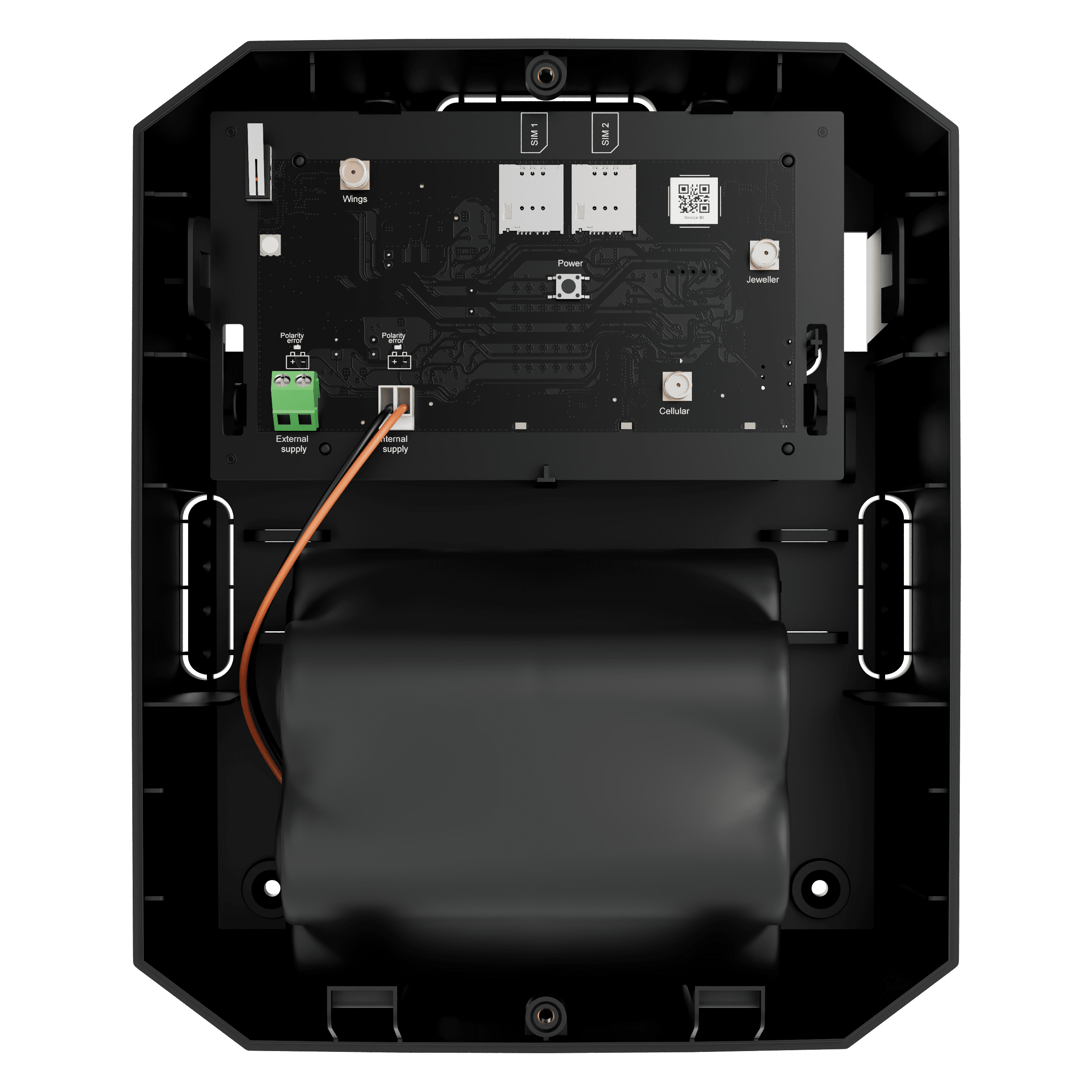 Render - Ajax Batteries for Hub BP Jeweller - hub-bp-nb-95-black